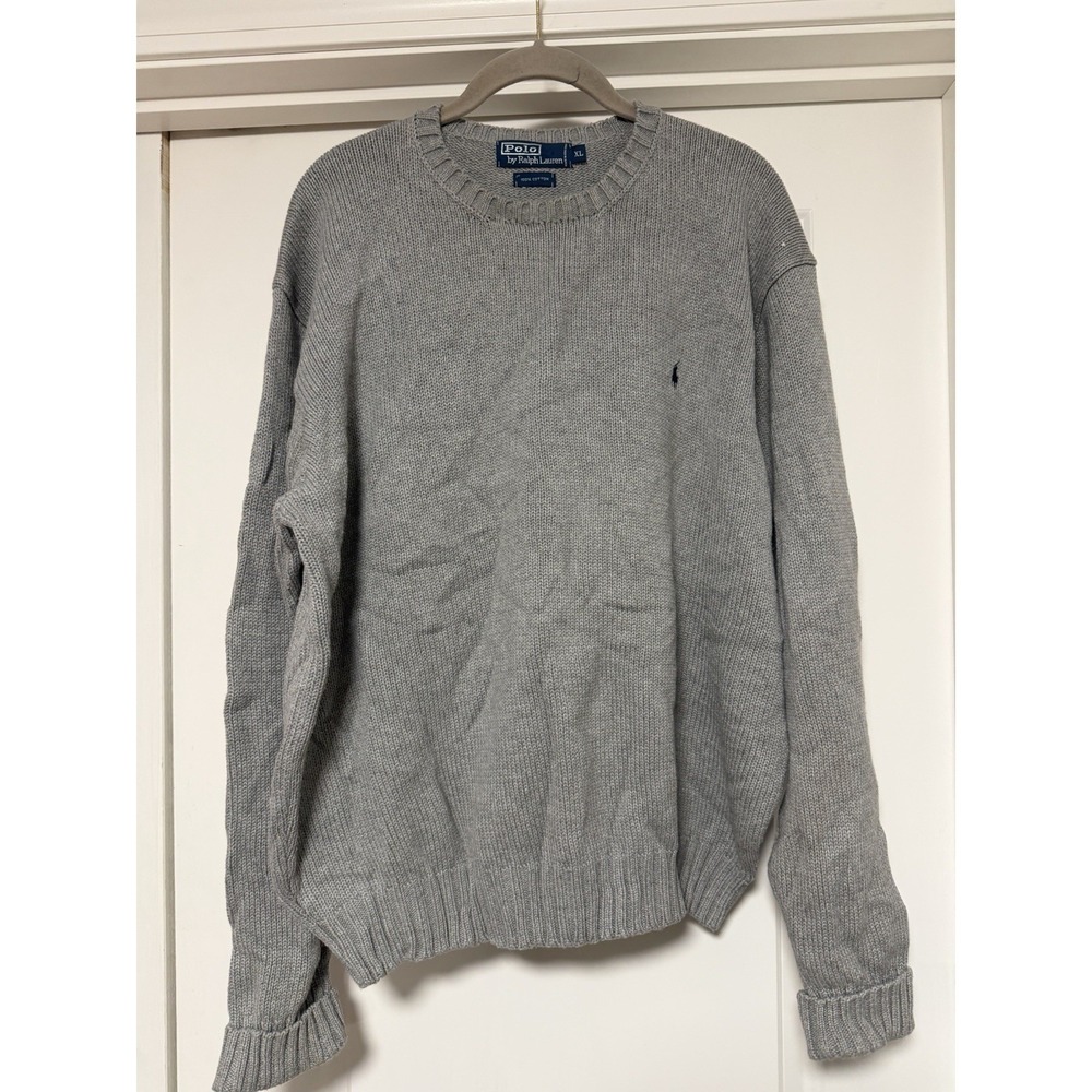Polo‎ Ralph Lauren, Men's crew neck knit sweater, Gray, Size XL
